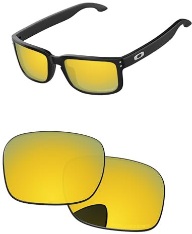 PapaViva Ersatzgläser für Oakley Holbrook OO9102 55 mm Sonnenbrille, 24 Karat Gold, polarisiert