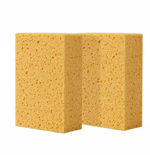 Sponges Kitchen,2 Thick Heavy Scrub Sponges,Extra Large No Scratches Household Cleaning Sponge (2,5.9x3.9x2in)