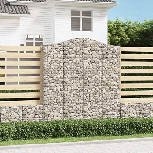 Willood Gabione mit Hochbogen 200x30x220/240 cm Verzinktes Eisen 3017642