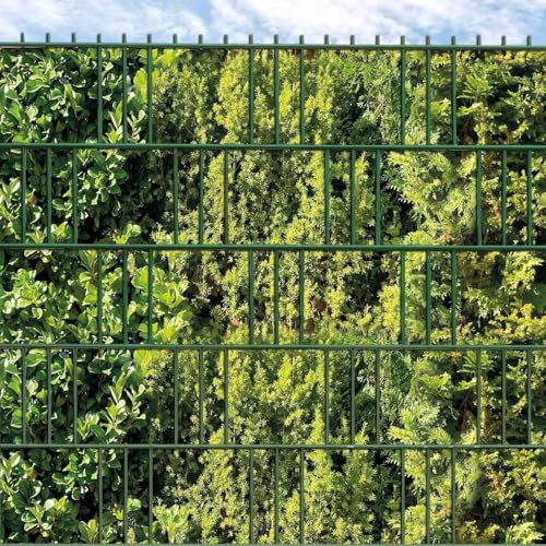 M-tec print® Sichtschutzstreifen bedruckt | Motiv Mischhecke, 3er Pack | fotorealistisch, Premiumqualität
