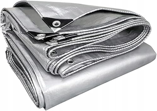 Tarpaulin Sheet Cover All-Purpose Waterproof Strong & Durable Tarp for Home, Garden, Roof Outdoor Protector Silver (120GSM), 15 x 20 m