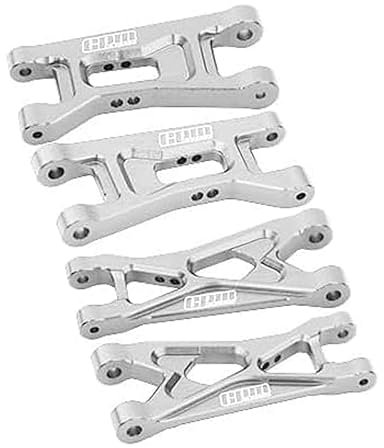 GPM Racing 7075 Alloy Front & Rear Lower Arms Aluminium Upgrade Combo for LOSI 1/24 Micro-B 2WD Buggy RTR-LOS00007 - Silver