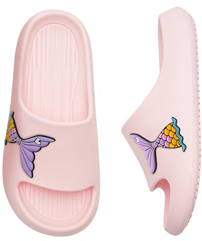 WateLves Ciabatte Bambina Bambino Ciabatte da spiaggia Sandali Piscina estive per bambina Antiscivolo Scarpe da doccia estive Pantofole per bambina(Coda di pesce, 28/29EU)