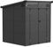 Outsunny 6 x 6ft Outdoor Storage Shed, Plastic Garden Shed with Windows and Air Vents, Outdoor Resin Tool Shed with Latch Doors for Garden, Deck, Dark Grey