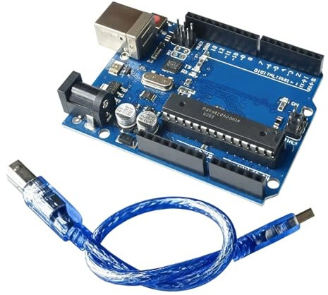 UNO R3 - Placa de desarrollo (3 temporizadores, 32 KB Flash, 6 PWM, 1 SPI, compatible con Aruduino IDE)