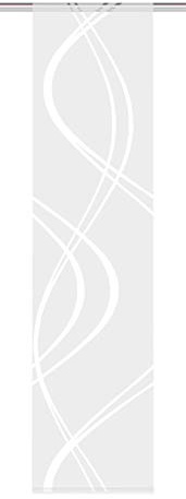 Home Fashion TIBERIO Schiebewand, Stoff, Weiß, 245 x 60 cm (Packung mit 6)