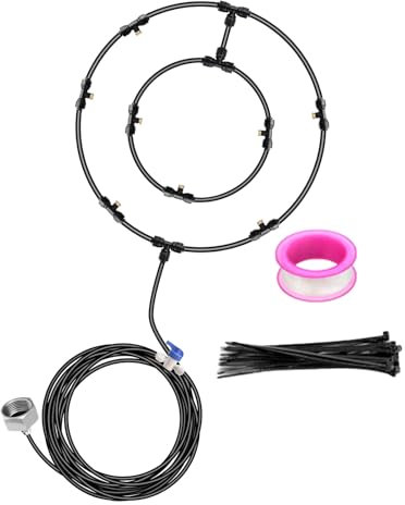 8M Dispositivo de Enfriamiento por Aspersión, Mister de patio para enfriar al aire libre, kit de ventilador Mister, S-istema de Riego de Jardines, Adecuado para Eventos al Aire Libre, Jardines, Patios