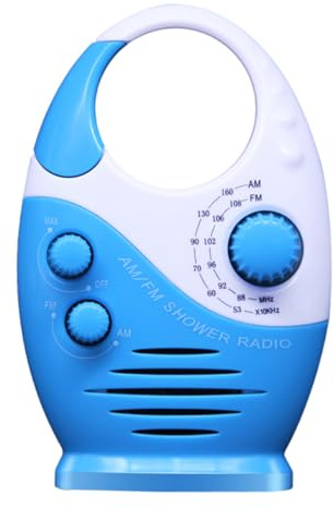 TEHAUX Wasserdichtes Duschradio Am Fm Mini Tragbar Bad Radio mit Starker Empfang für Badezimmer Küche Outdoor Nutzung Einfaches Design Familie und Freunde