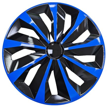 Alvorox - 16 Zoll Radkappen 4er Set - Radzierblenden - Schnelle Schnappmontage - ABS Kunststoff Auto Radkappen, Schwarz Blau
