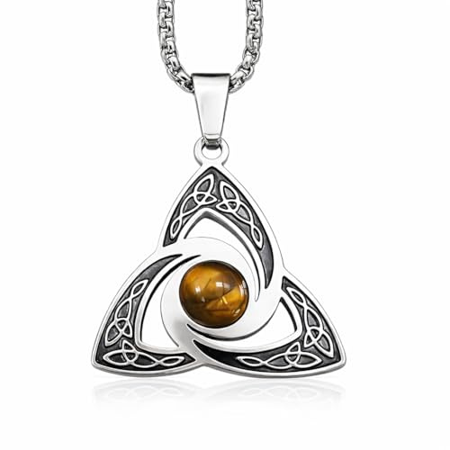Ma Bijouterie Naturelle Pendentif Celtique Nœud Éternel Porte-Bonheur en Acier Inoxydable Argenté – Bijou Celtique Symbolique – Amulette Irlandaise – Intemporel