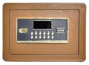 NIKCORP Haustresor 25x35x25 - Stahltresor mit PU-gepolsterter Innenseite, Ablagefach für Geld, schwarz - Zahlenschloss und Schlüssel