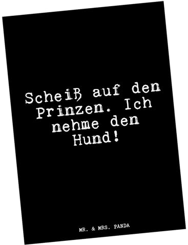Mr. & Mrs. Panda Postkarte Scheiß auf den Prinzen - Geschenk, Geschenk Freundin, Spruch Geschenke, Einladung Geburtstag, Sprüche, Geschenk