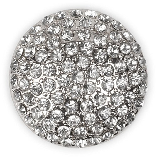 styleBREAKER runder Magnet Schmuck Anhänger mit Strasssteinen besetzt für Schals, Tücher oder Ponchos, Brosche, Damen 05050039, Farbe:Silber