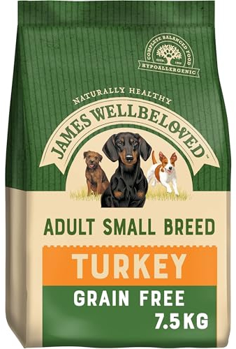 James Wellbeloved Adult Grain-Free Small Breed Turkey 7.5 kg Bag, Hypoallergenic Dry Dog Food