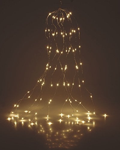 Spetebo Micro LED Draht Lichterkette warm weiß - 190 cm / 160 LED - Drahtlichterkette Leuchtdraht - Deko Beleuchtung mit 8 Lichterstängen