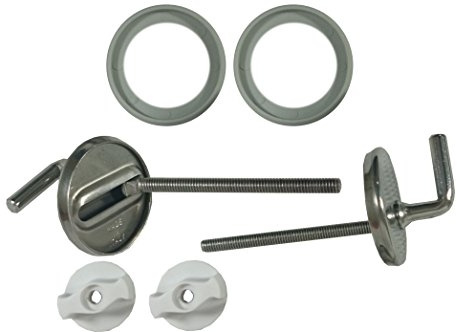 Set of 2 Toilet Seat 10cm L- Shape Adjustable Stainless Steel Hinges