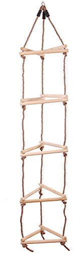 OTITU Escalera De Cuerda para Niños - Escalera De Cuerda Triangular De Madera Escalera Colgante De 3 Lados De Madera - Juguete De Escalada - Equipo De Juego para Jardín De Infantes