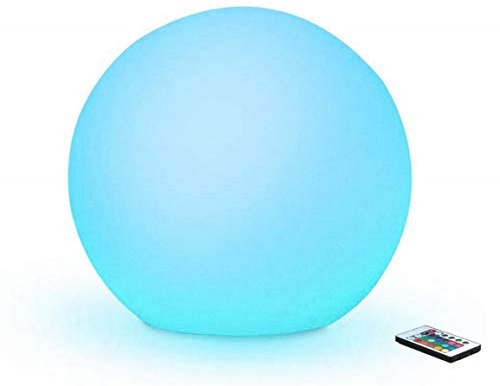 Borelor Luz LED de bola recargable de 4.7 pulgadas, multicolor, cambiante, IP65, impermeable, para interiores y exteriores, para hogar, fiesta, piscina, boda, decoración de césped