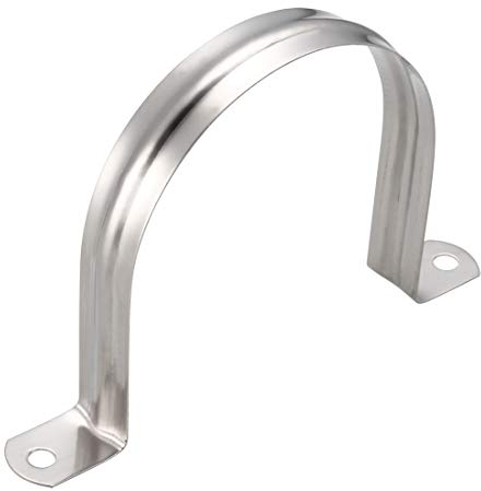 sourcing map 100mm Fixation Tuyau Clip Tube Attacher Collier de Serrage Pince Rigide Tube Sangle 2 Trous 304 Acier Inoxydable 4pcs