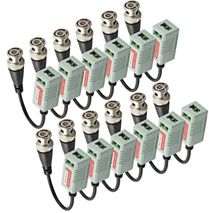 Baolongking 6 Paar (12 Stück) Mini CCTV BNC Video Balun Transceiver Kabel