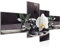 Runa Art Tableau Murale Salon Feng Shui Orchidée Noir Blanc 4 Parties - 502345c