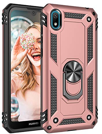 BestST Hülle für Huawei Y5 2019/Honor 8S, Huawei Y5 2019/Honor 8S Schutzhülle, 360 Grad Drehbar Ringhalter mit Magnetischer Handyhalter Auto Handyhülle für Huawei Y5 2019/Honor 8S - Rosegold