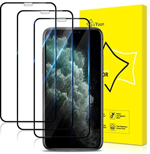 GiiYoon 3 Stück Panzer Schutz Glas für iPhone X/XS und iPhone 11 Pro, HD Displayschutzfolie, Volle Abdeckung, 9H Härte, Anti-Kratzen, Anti-Bläschen