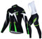 X-TIGER Herren Langarm Radtrikot Set Winter Radsportanzüge mit 5D Gel Gepolsterten Trägerhosen