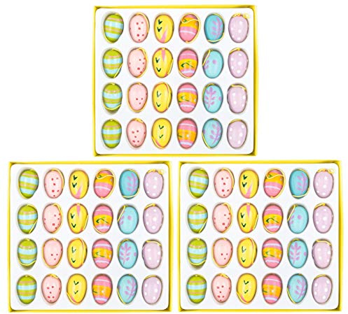 Unbekannt 72 Holzeier zum Hängen 24 Stück, ca. 2,5 cm groß, farblich Sortiert (2,5 cm | 3er Pack)