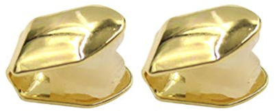 Exceart Hip Hop Zähne Grillz Hip Hop Top Single Grill Kappe Glänzende Zähne Kappen für Zähne Munddekoration Zubehör (Golden) 2St