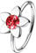 Continuous Ring Piercing Filigrane Creole Blume mit Zirkonia Glitzer Kristallen Septum Tragus Helix Nase Lippe Nasenring Ohr Knorpel Silber Rot