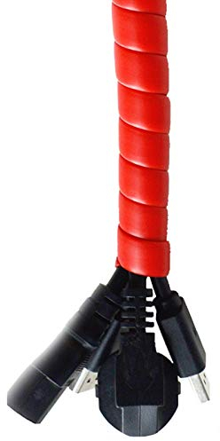 Insun 2m Kabelschlauch Spiral Kabelschläuche Zuschneidbar Kabel Organizer für Kabelschutz, Kabel Verstecken Rot ∅ 14 mm