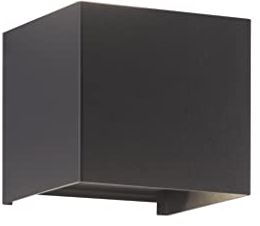 Fischer & Honsel Wandleuchte Wall 2x LED 3,0 Watt, schwarz, IP44, 30259, 11 x 11 x 10 cm (LxBxH), 540 lm, 3000 K
