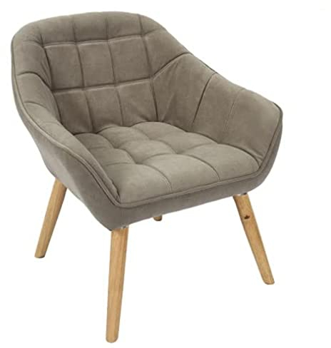 HOME DECO FACTORY HD7153, Sitz, Sessel, Wohnzimmer, Esszimmer, Taupe – Holz, 74x75x70cm