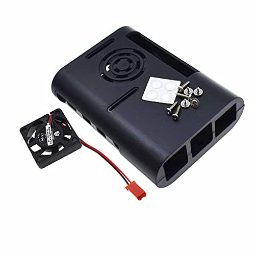 Reland Sun Electronic Case for Raspberry Pi 4 Model B Fan with Cooling Heatsink (black+fan)