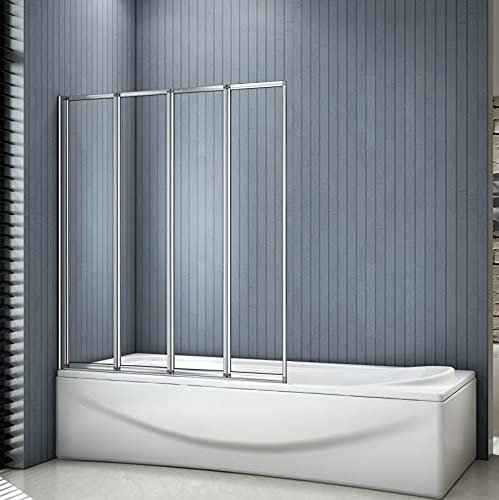 Acezanble New 4 Folding Pivot Shower Bath Screen Panel 900x1400mm