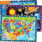 100 Piece Jigsaw Puzzles for Kids 3 4 5 Year Olds - Set of 2 Floor Puzzles with Space and World Map - Educational Toys for Boys and Girls Age 6 7 8 - Present Game for Children 5-8 yo