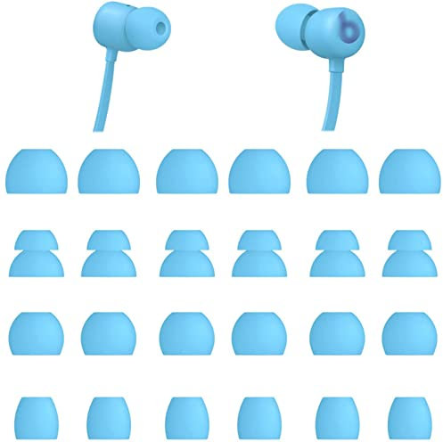 Rqker Ear Tips Compatible with Beats Flex Earbuds, 12 Pairs S/M/L/D Sizes Replacement Soft Silicone Ear Tips Earbuds Covers Eartips Compatible with Beats Flex, Flame Blue 24