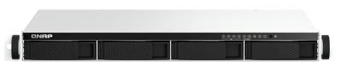 QNAP TS-464eU-8G-US NAS a 4 alloggiamenti ad alta velocità 1U a breve profondità con doppia CPU Intel Celeron da 2,5 GbE, memoria DDR4 da 8 GB e connettività di rete 2,5 GbE (2,5 G/1G/100 M)