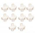 AUNMAS 10 Pezzi Raccordi per tubi in PVC, Connettore per tubi a gomito tridimensionale a 5 vie di 20 mm ad angolo retto Raccordo a gomito per mobili (Bianco)
