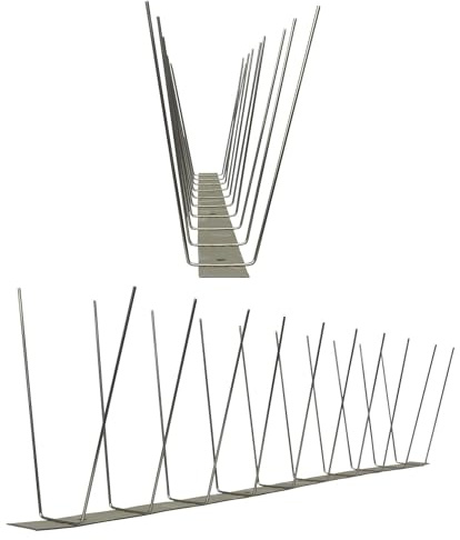 1 Meter (2 x 0,5m) Taubenspikes 2-reihig auf V2A-Standard - hochwertige Lösung für Vogelabwehr Taubenabwehr Edelstahl Spikes