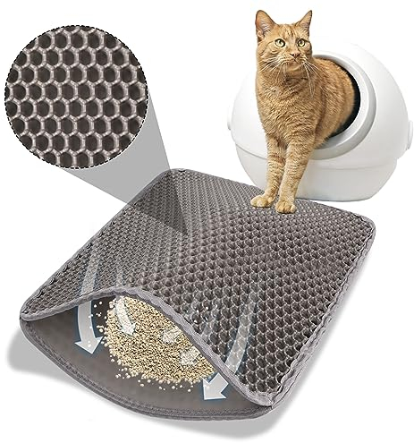 Katzenklo Matte, Katzenmatte 30x45 cm, Katzenstreu Katzenklo - Faltbar, Doppellagig, Wasserfest, mit Wabenmuster, schützt Boden und Teppich, Leicht zu reinigen