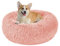 Hundebett Katzenbett Flauschig Rund aus Plüsch - Donut Kuscheliges Hundekissen Hundekorb Waschbar S/M/L/XL/XXL für Kleine, Mittelgroße und Große Hunde, Katzen und Andere Haustiere (L-60cm, Rosa)