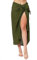 Ciffre Großer XL Pareo Sarong Tuch Damen Herren - Wickelrock Strand - Strandtuch Blickdicht als Wickeltuch oder Handtuchkleid und Wickelkleid Unisex Frauen und Männer - mit Schnalle einfarbig Khaki