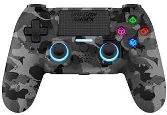 DragonShock - MIZAR BT - Manette sans fil Camouflage Gris pour PS4, PC et Mobile