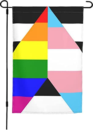 Outdoor Sign Straight Ally Transgender Rainbow Pride 30X45cm Lawn Sign Langlebig Yard Sign Doppelseitige Dekorative Fahnen Décor Für Porch Lawn Outdoor