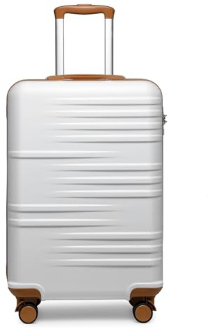 British Traveller Reisekoffer Hartschalenkoffer ABS+PC Koffer Trolleys 54 * 36.5 * 21.5cm Neu Weiß