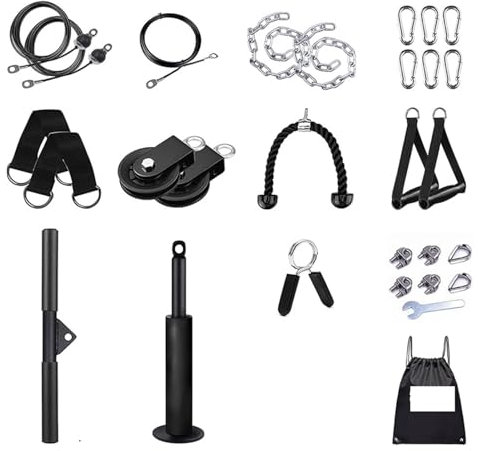 Cable Pulley System Home Gym, Weight Pulley System Cable Machine Attachments, Gym Pulley System for LAT Pull Down, Biceps Curl, Triceps Arm Back