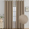 Ystyle Lot De 2 Rideau Occultant, 117x137 CM, Rideau Thermique Isolant Anti Froid et Chaleur À Oeillets, Isolation Lumiere Anti UV Decoration pour Maison Chambre Salon Intérieurs, Caffè Chiaro