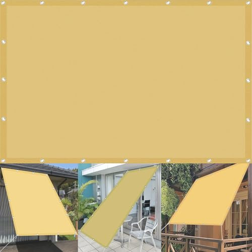 Sonnensegel Sonnenschutz Windschutz, 3 x 4.5 m 98% Uv-Schut,Wasserdicht im Viele Größe Und Farben, Schattiernetz,Rechteckig Sonnensegel Balkon, mit Ösen, für Terrasse Garten, Creme Farben